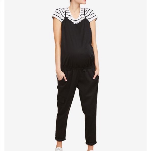 Motherhood Maternity Army Green Cargo Jumpsuit NWT - Picture 15 of 15